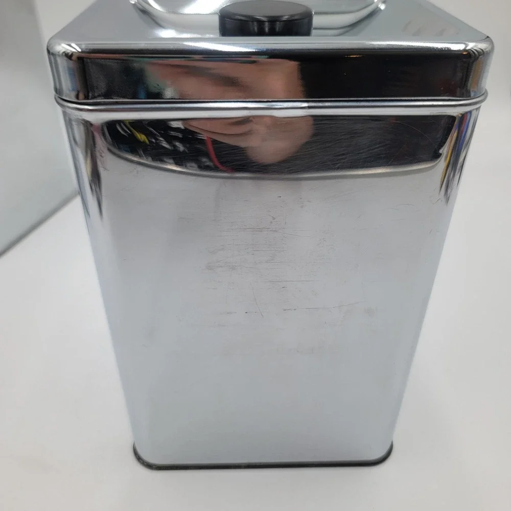 VTG Kreamer Ware Chrome Kitchen Canister Set 4pc Mid Century Retro Metal